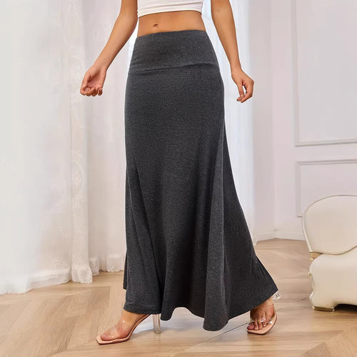 Damen Maxirock aus weichem Jersey mit elastischem Bund und fließendem Schnitt Drune