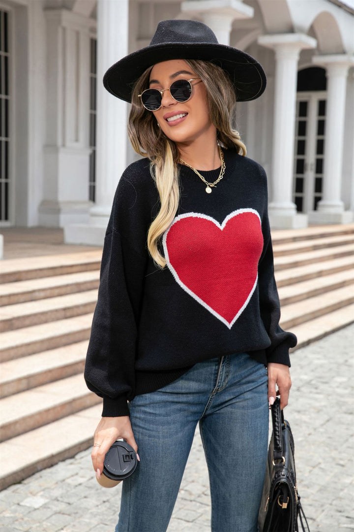 Damen Sweatshirt mit Herzdesign Drune