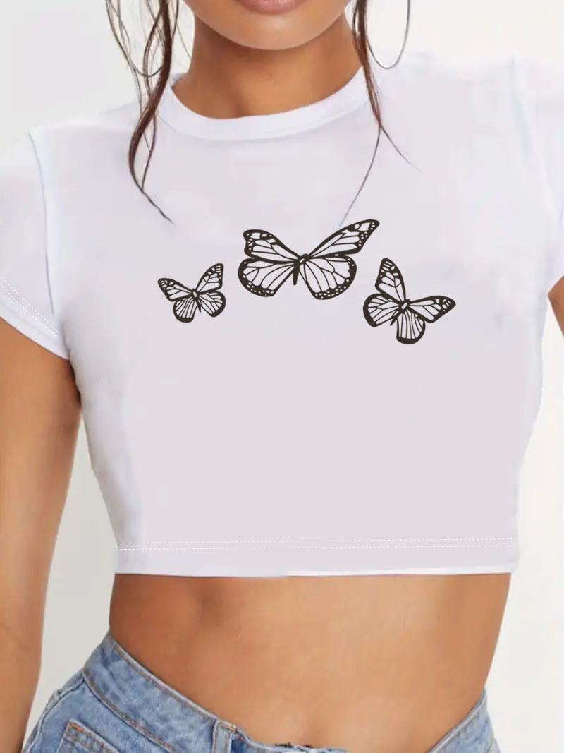 Damen Crop-Top mit innovativem Spinnen-Netz-Design Drune