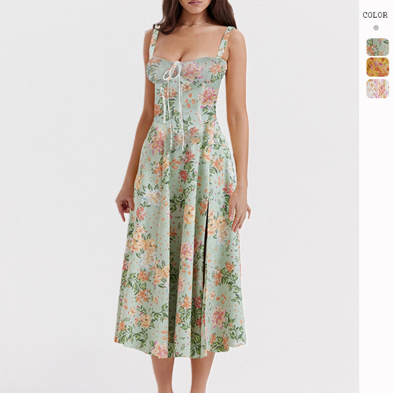Drune | Gedrucktes Blumenkleid Korsettmodell