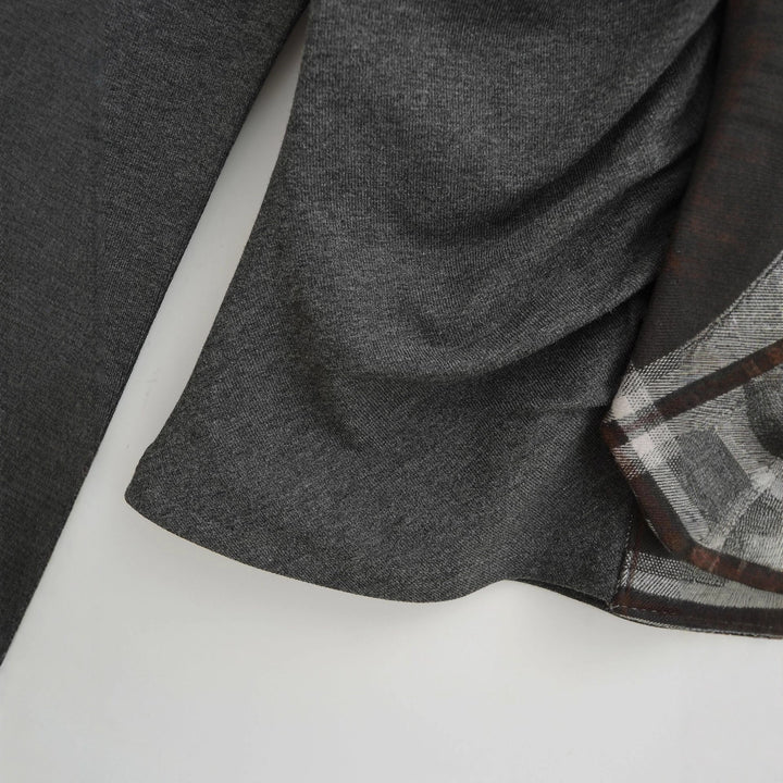 Damen Langarmshirt mit raffiniertem Wickel-Design und modischem Krawattenausschnitt Drune