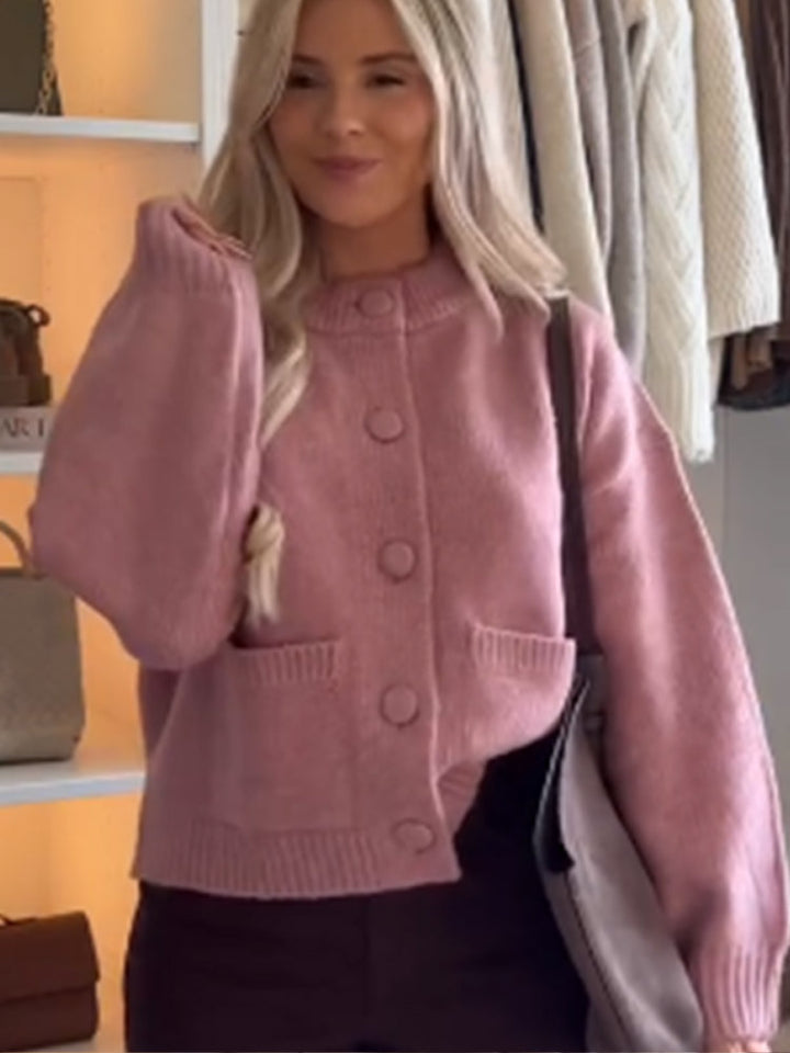 Damen lässige Strickjacke mit Knopfdetails und bequemem Schnitt Drune