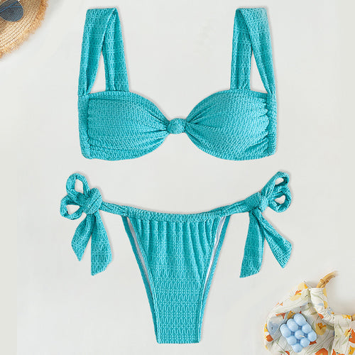 Damen Hochwertiger Bikini mit verspielten Schleifen Drune