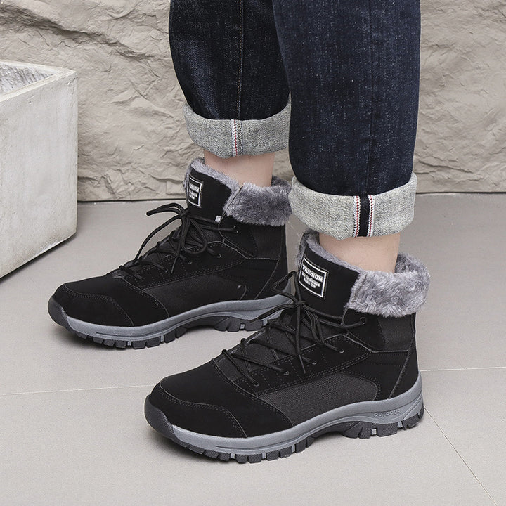 Damen gefütterte Winterstiefel mit rutschfester Sohle und isolierendem Kragen Drune