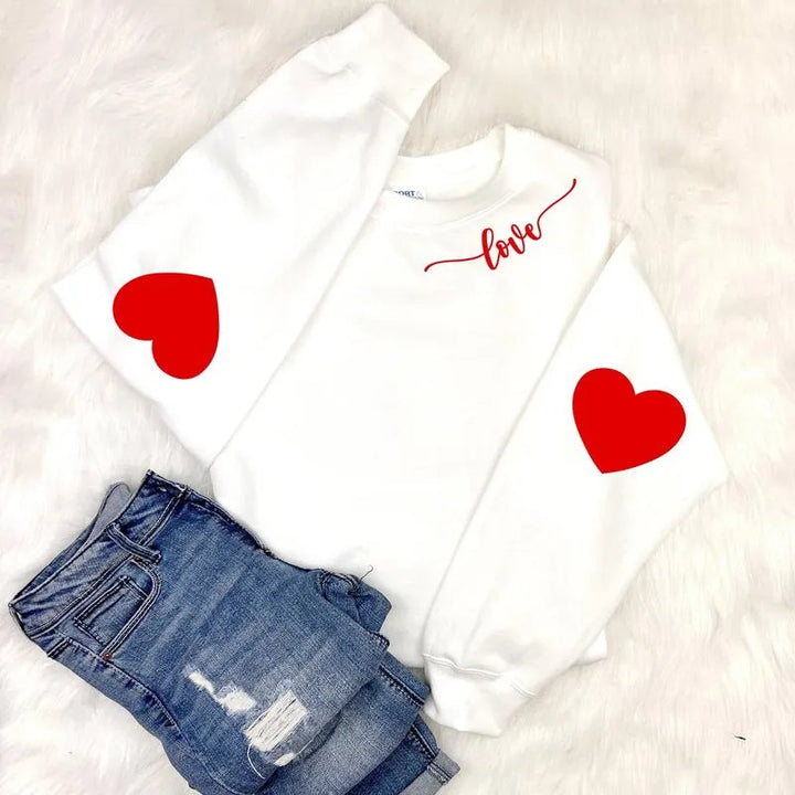 Damen Sweatshirt mit Herzen-Design und lässigem Schnitt Drune