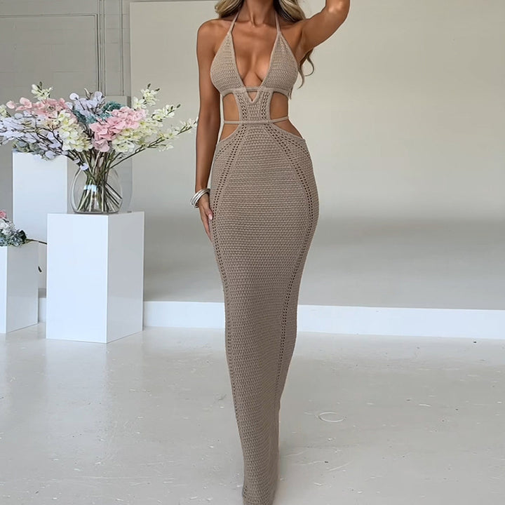 Damen Häkelkleid mit raffinierten Cut-Outs und tiefem V-Ausschnitt Drune