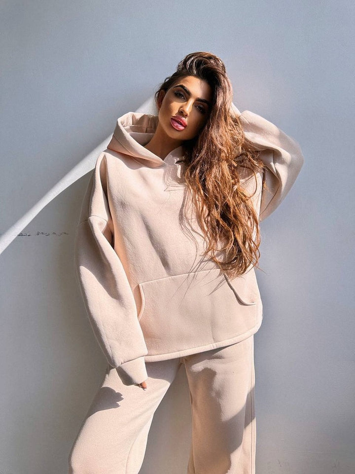 Damen Cooles Oversized Hoodie und weite Freizeithose Drune