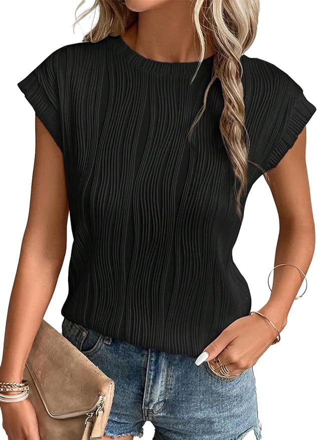 Drune | Einfarbiges Rundhalsausschnitt Loose Kurzarm T-Shirt Top