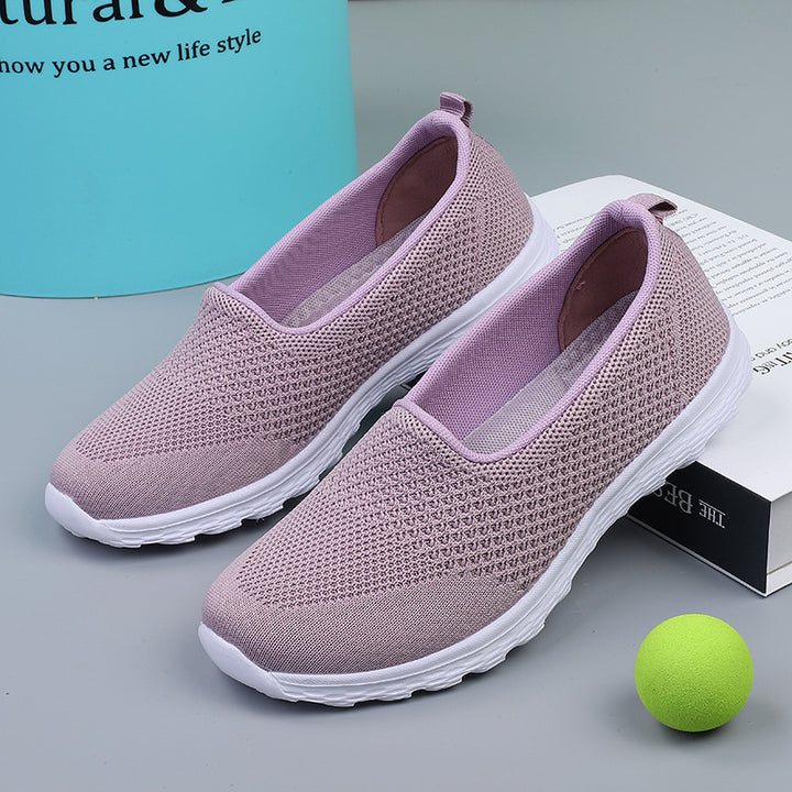 Damen nan leichter gestrickter Schlupfsneaker mit Glitzerfäden, elastischem Einstieg und flexibler Leichtsohle Drune