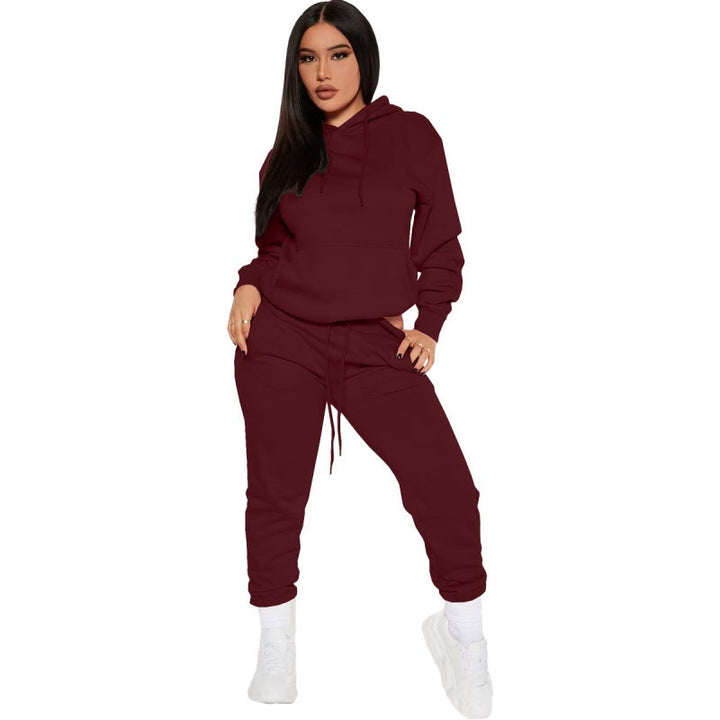 Damen nan zweiteiliges Lounge-Set mit Kapuzenpullover und High-Waist Jogginghose aus weichem French Terry Drune