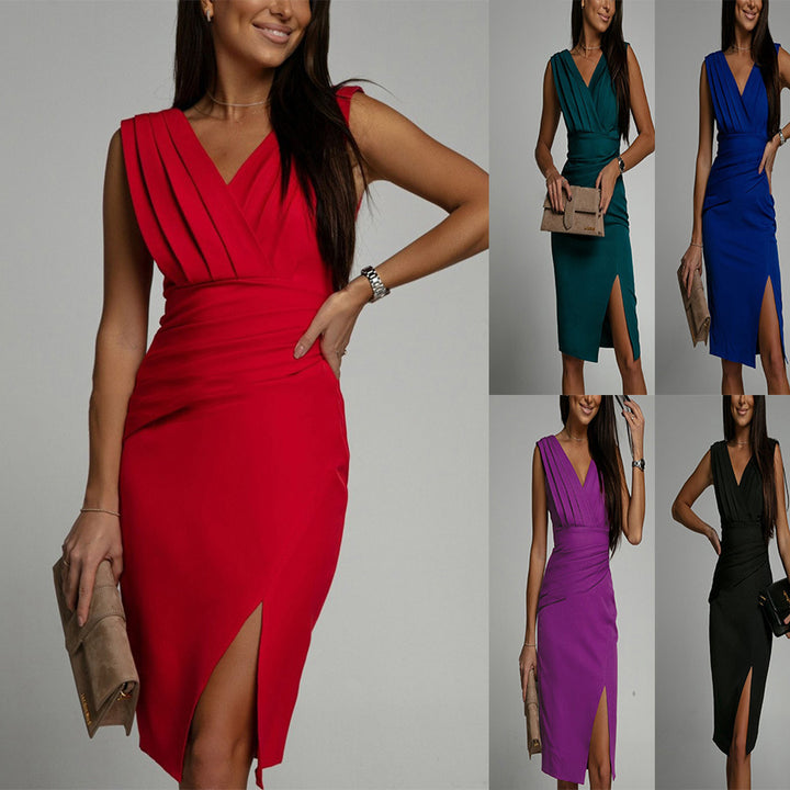 Damen Wickelkleid mit aufregendem Schlitz und raffiniertem Design Drune