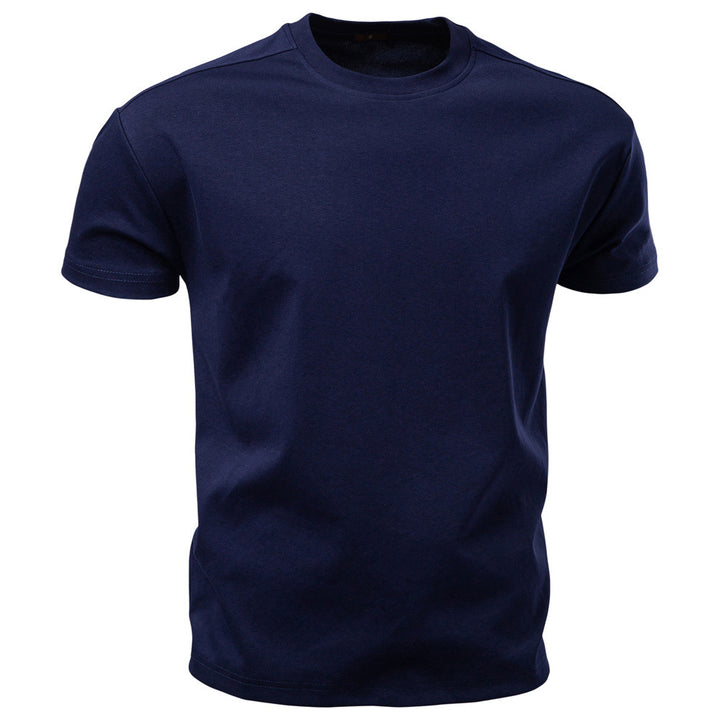 Herren nan klassisches Baumwolljersey Rundhalsshirt mit verstärktem Kragen Drune