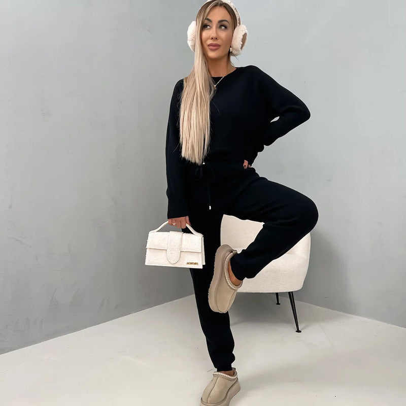 Damen Bequemes Fleece-Lounge-Set mit elastischem Bund und weichem Material Drune