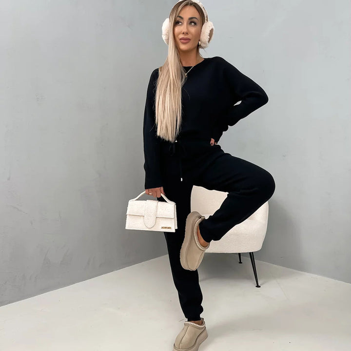 Damen Bequemes Fleece-Lounge-Set mit elastischem Bund und weichem Material Drune