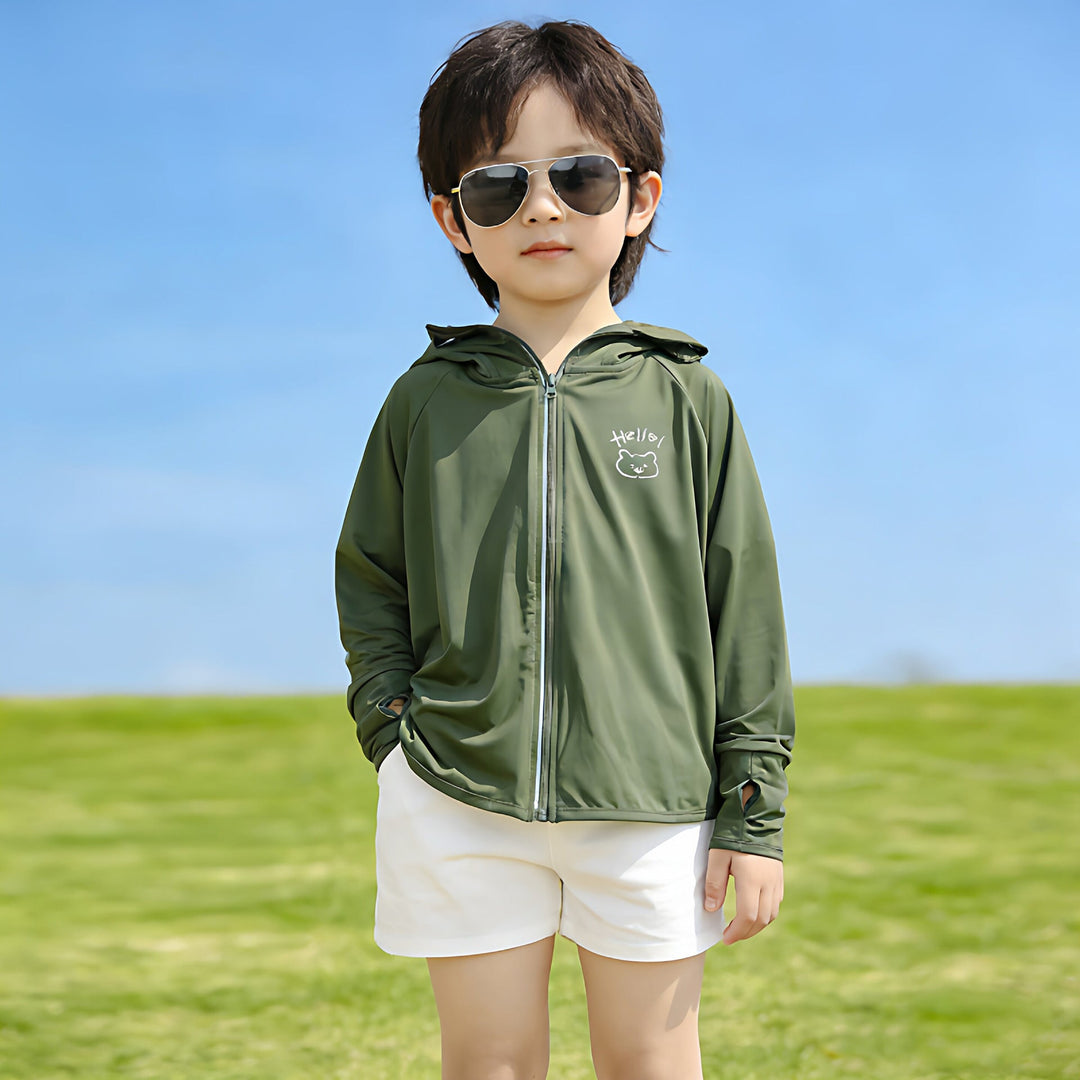 Mädchen multifunktionale Sonnenjacke mit Kapuze Drune