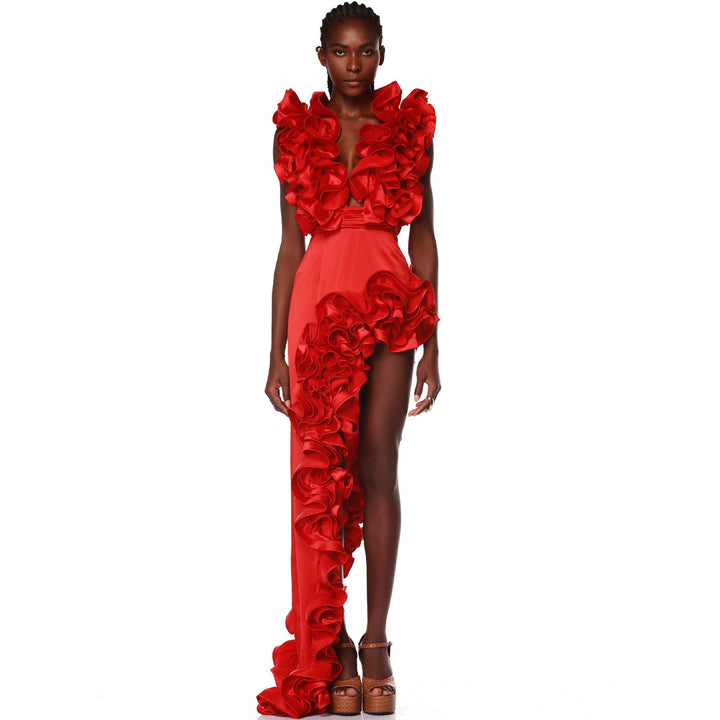 Damen Eleganter Badeanzug mit Rüschen und weitem Hosen-Design Drune