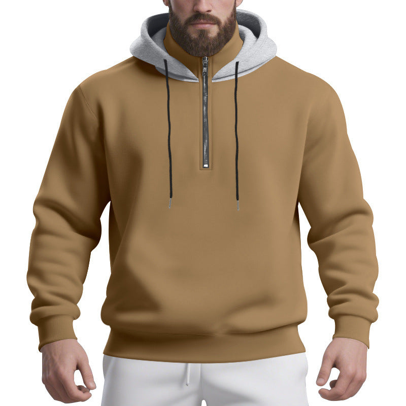 Herren sportlicher Kapuzenpullover mit halbem Reißverschluss und atmungsaktivem Stoff Drune