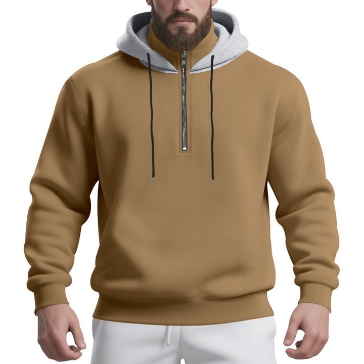 Herren sportlicher Kapuzenpullover mit halbem Reißverschluss und atmungsaktivem Stoff Drune