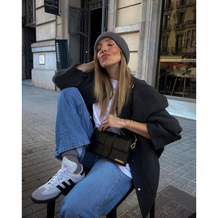Damen Oversize Softshell-Jacke mit großem Kragen und praktischen Taschen Drune
