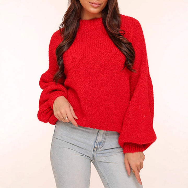 Damen grob gestrickter Oversized-Pullover mit voluminösen Ärmeln und gemütlicher Passform Drune