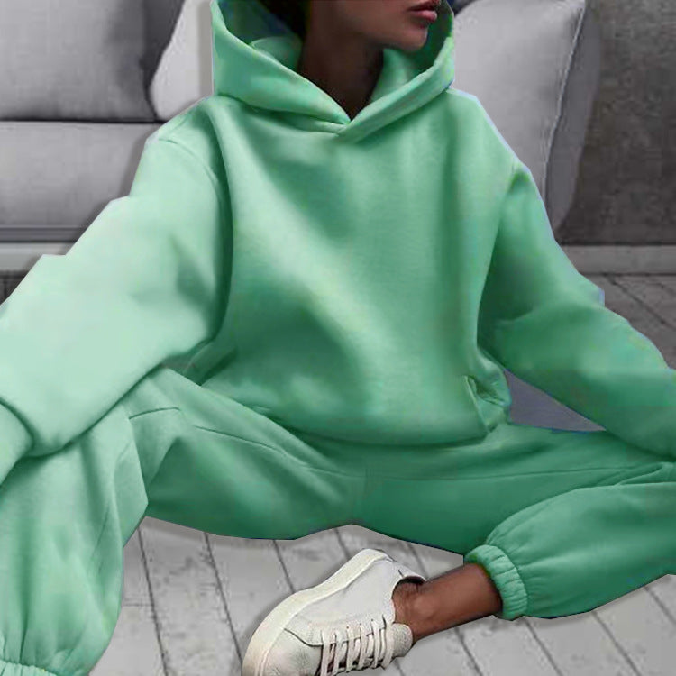 Damen gemütliches Hoodie- und Jogginghose-Set Drune