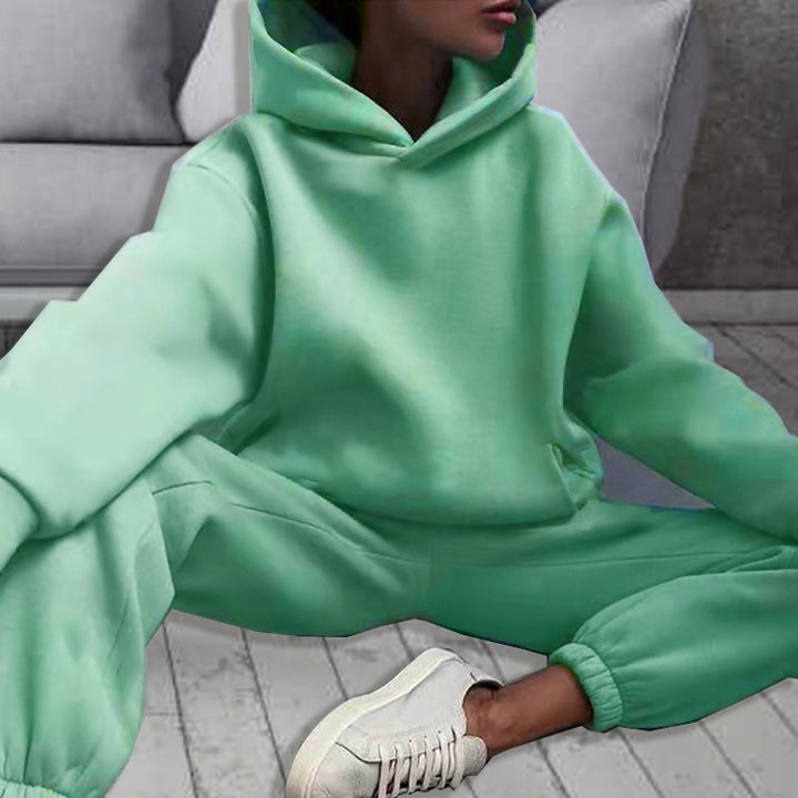 Damen gemütliches Hoodie- und Jogginghose-Set Drune