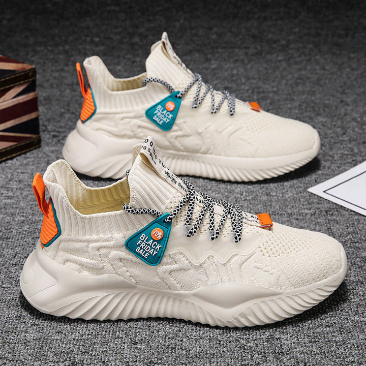 Damen sportliche Obermaterial-Stretch Sneakers mit rutschfester Sohle und hohem Komfort Drune