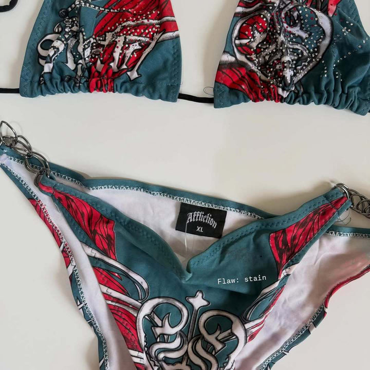 Damen Bikini mit einzigartigem Druck und verstellbaren Trägern Drune