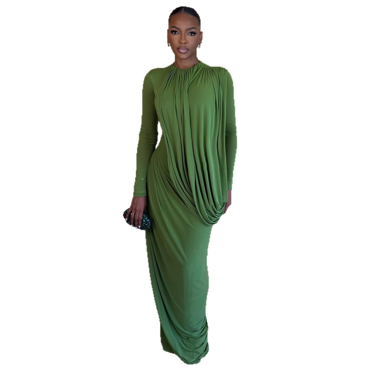 Damen Maxikleid mit innovativem Drapé und figurbetontem Schnitt Drune