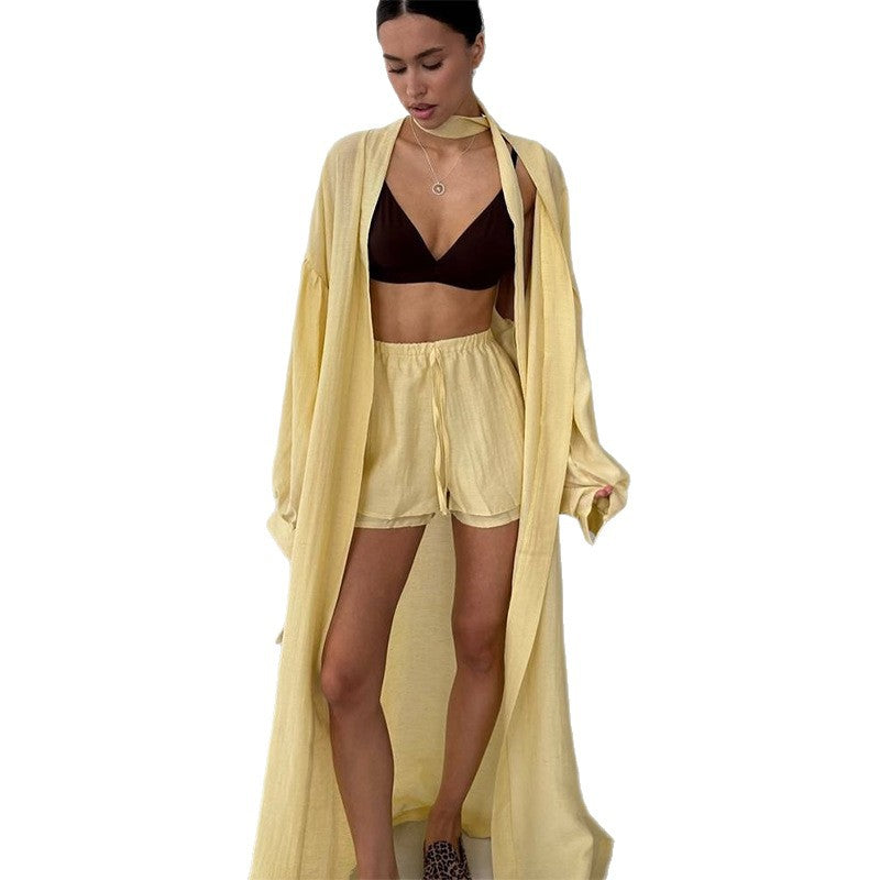 Damen elegantes und luftiges Kimono-Set Drune