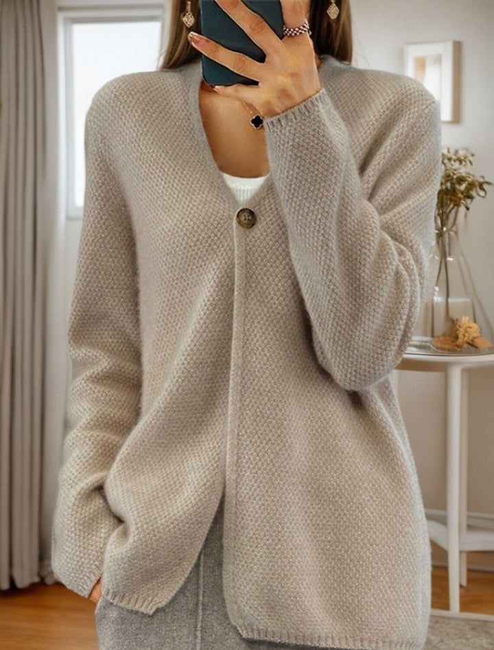 Damen Strickjacke mit feiner Struktur und Knopfleiste Drune