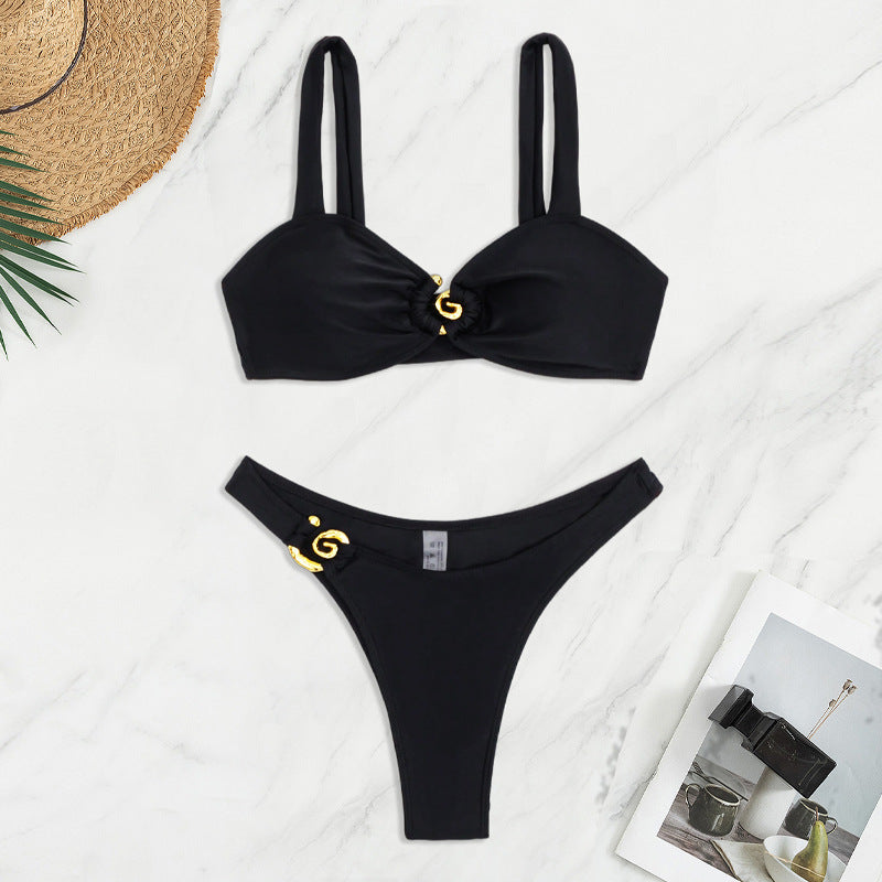 Damen Bikini mit eleganten Gold-Details Drune