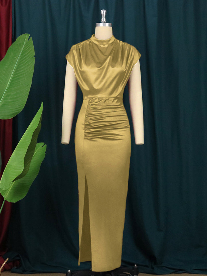 Damen Elegantes figurschmeichelndes Maxikleid mit seitlichem Schlitz Drune