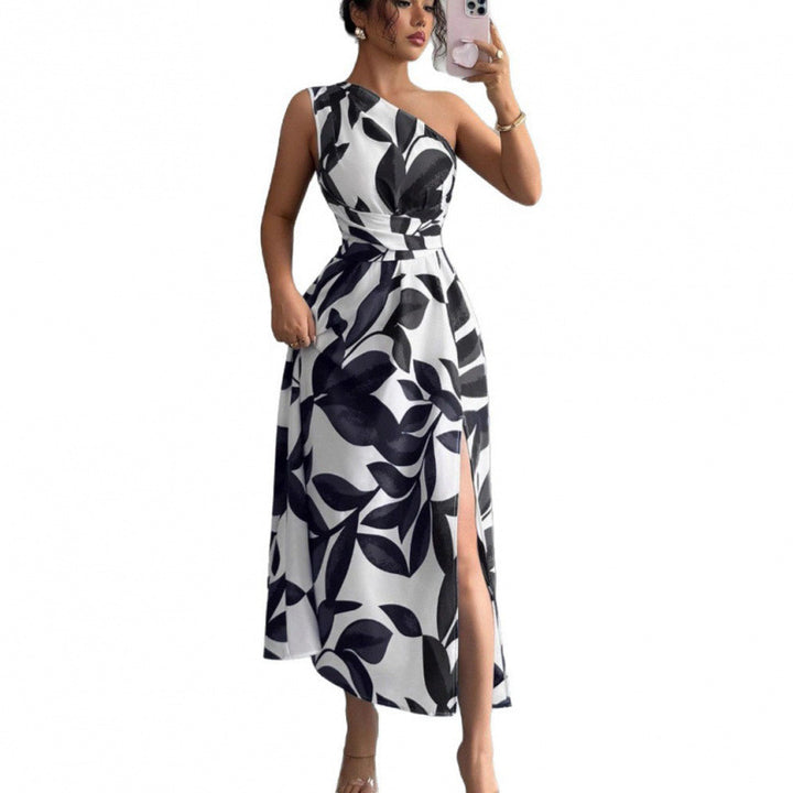 Damen Maxikleid mit asymmetrischem Schnitt und floralem Design Drune