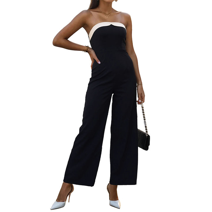 Damen Rückenfreier Jumpsuit mit weitem Bein und eleganter Brustakzentuierung Drune