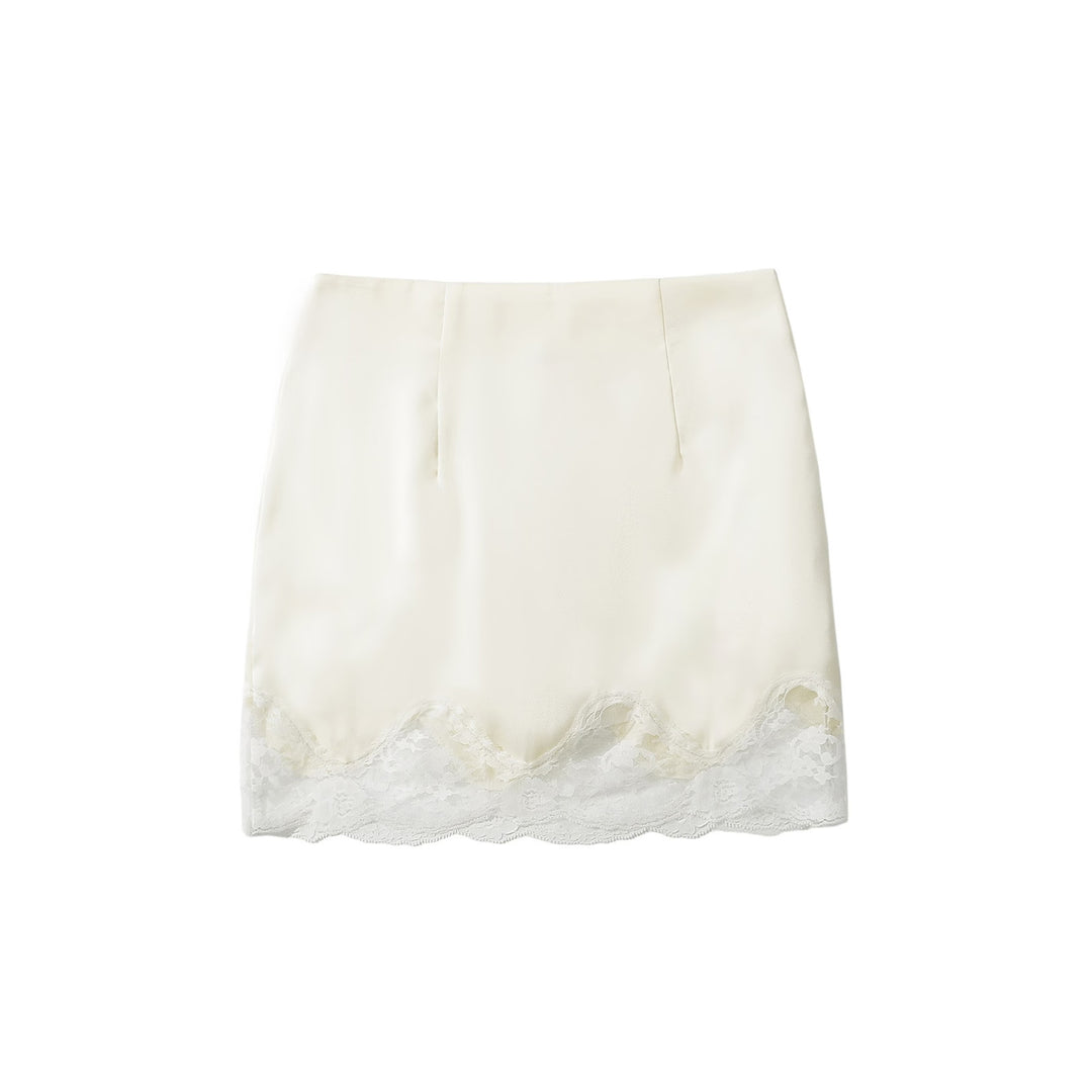 Damen Minirock mit raffiniertem Spitzenbesatz und elegantem Schnitt Drune
