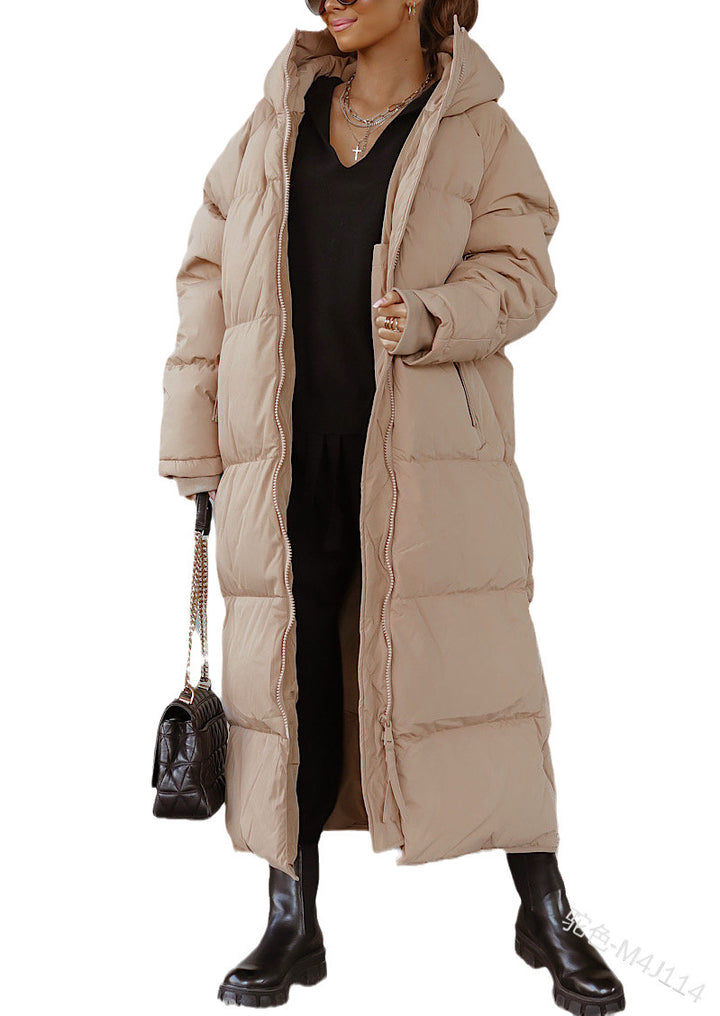 Damen Lange gesteppte Winterjacke Drune