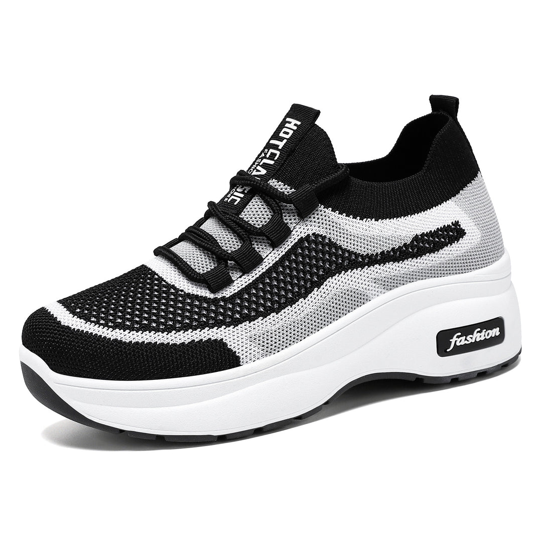 Damen nan gestrickter Sockensneaker mit ergonomischer Komfortsohle und dämpfender Plateauzwischensohle Drune