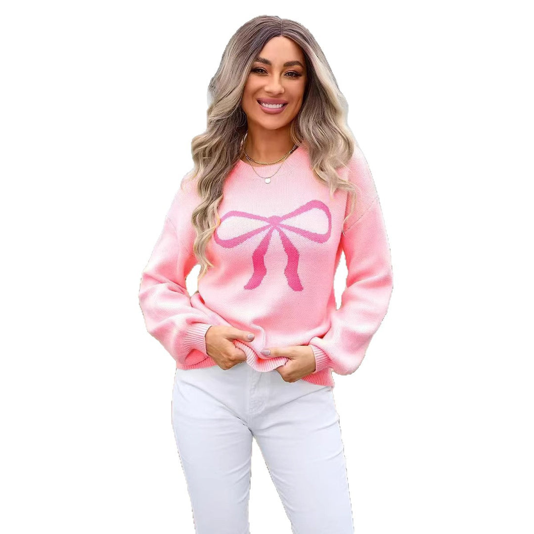 Damen Oversized Pullover mit verspieltem Schleifenmotiv Drune