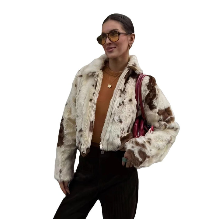Damen modische und strapazierfähige Kunstpelzjacke Drune