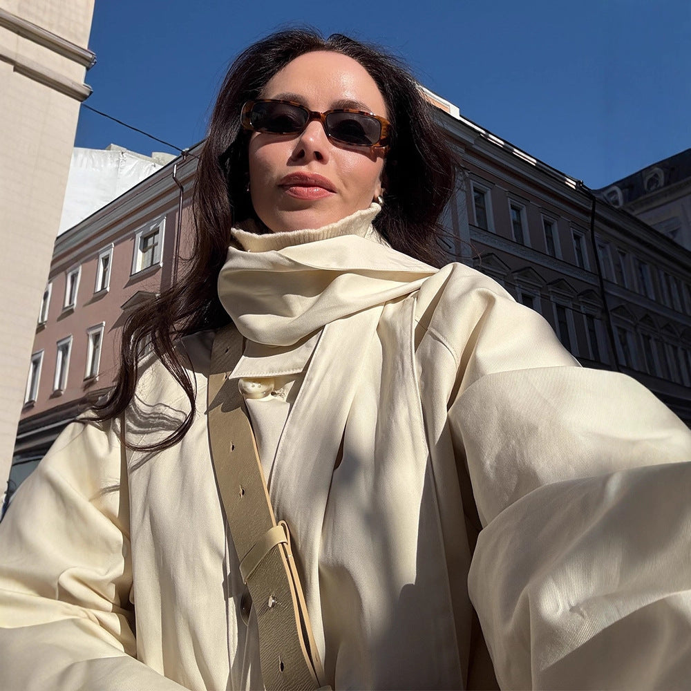Damen oversized Cabanjacke mit praktischen Knöpfen und modernem Stehkragen Drune