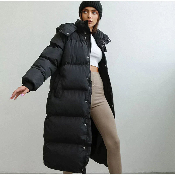 Drune | Lange gepolsterte Daunenjacke für Damen