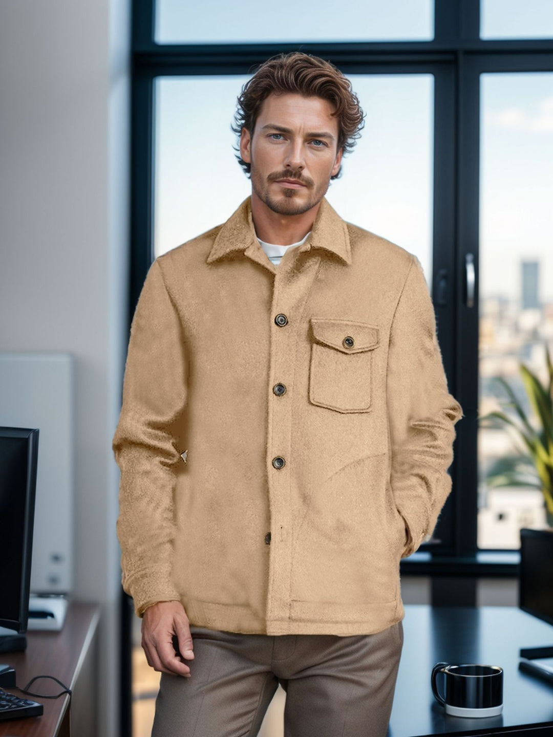 Herren Wolljacke mit praktischen Taschen Drune