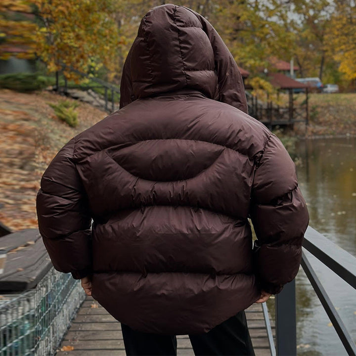 Damen gesteppte Winterjacke mit oversized Kapuze Drune