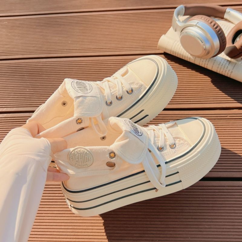 Damen Chunky Sneakers mit hohem Plateau und modischem Schnürsystem Drune