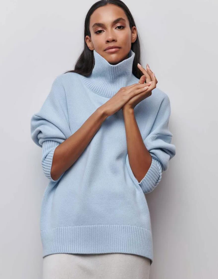 Damen kuscheliger Rollkragenpullover Drune