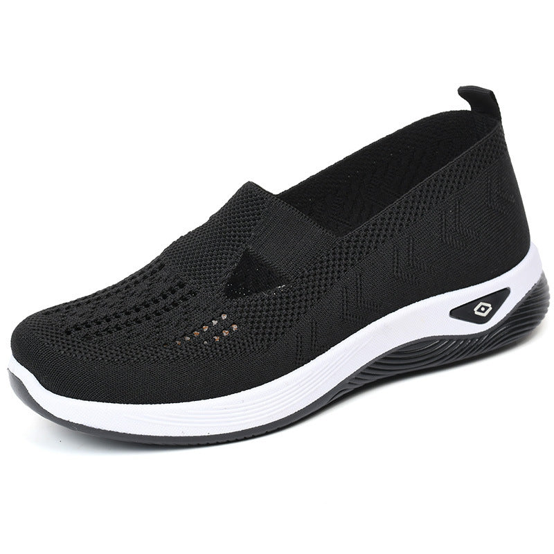 Damen nan leichte atmungsaktive Slip-On Sneaker mit elastischem Strickoberteil und orthopädischer Komfortsohle Drune