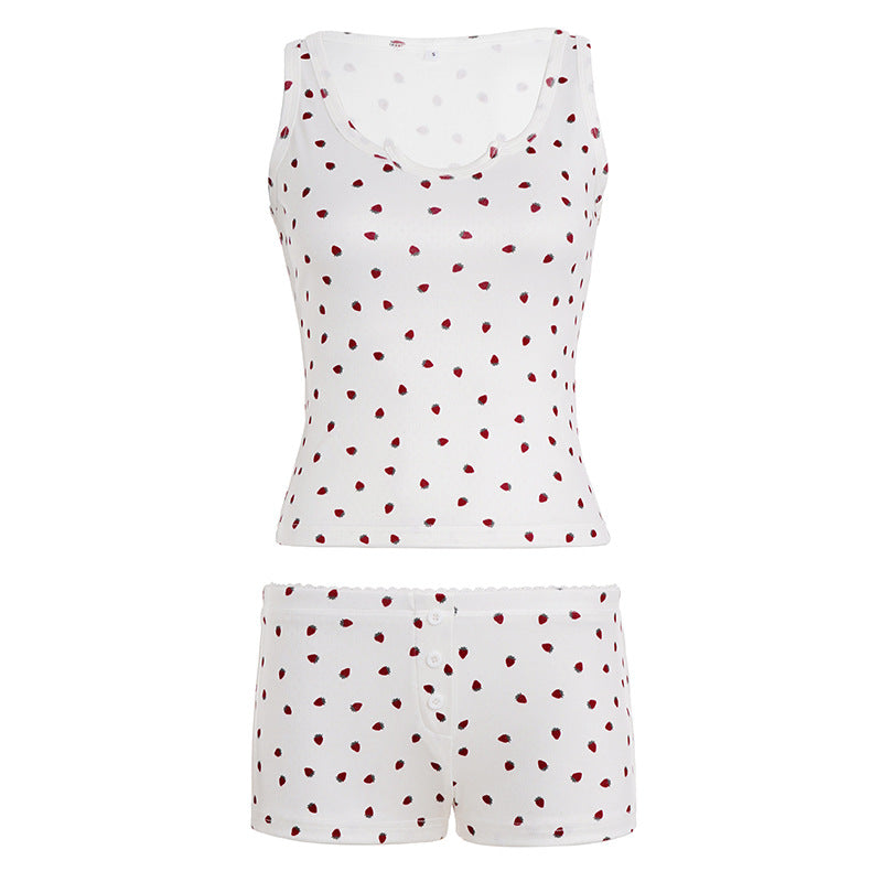 Damen Schlafanzugset mit verspieltem Punktdesign Drune