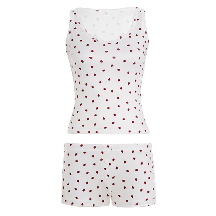 Damen Schlafanzugset mit verspieltem Punktdesign Drune