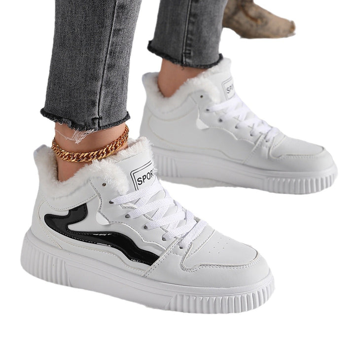Damen Hochschnitt Sneakers mit warmem Fleecefutter und rutschfester Sohle Drune